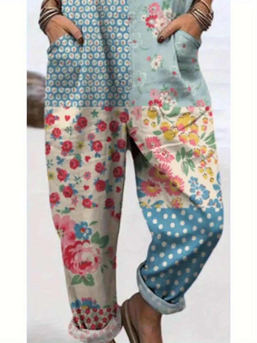 . Retro Patchwork Overalls - Picture 2 of 2